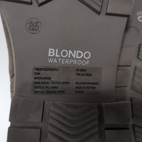 Blondo Prestly Waterproof Bootie Taupe Size 8.5 Side Zip Grey Tan - Picture 11 of 13